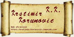 Krstimir Korunović vizit kartica